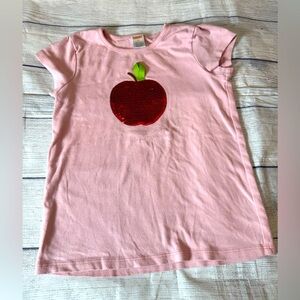 GYMBOREE Pink Sequin Apple Kids 100%cotton T-Shirt/size 10
